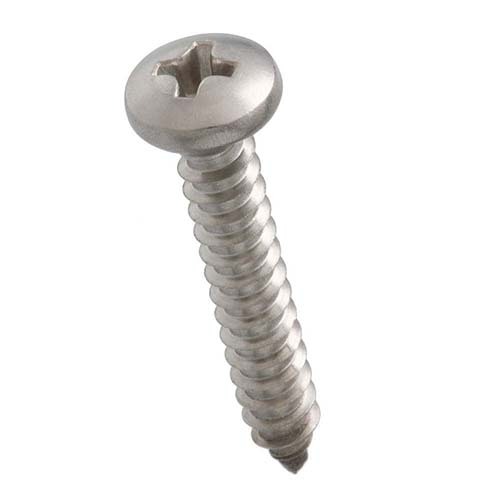 No. 2-32 x 3/8" Phillips Pan Head Self Tapping Screw Zinc  - Box of 1000