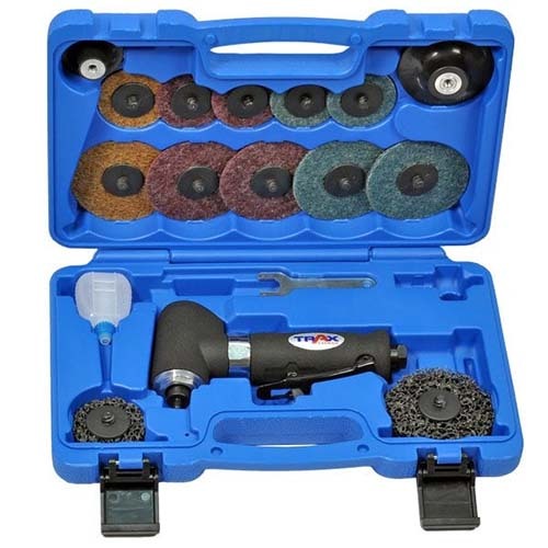 Trax ARX-AS601K 2" & 3" 97° Air Angle Sander Kit, 16PC Set
