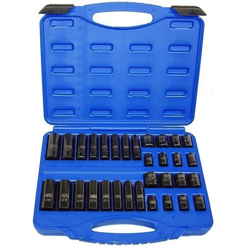 Trax ASD-333CD 3/8" Dr. Combination Metric & SAE Impact Socket Set 32Pc