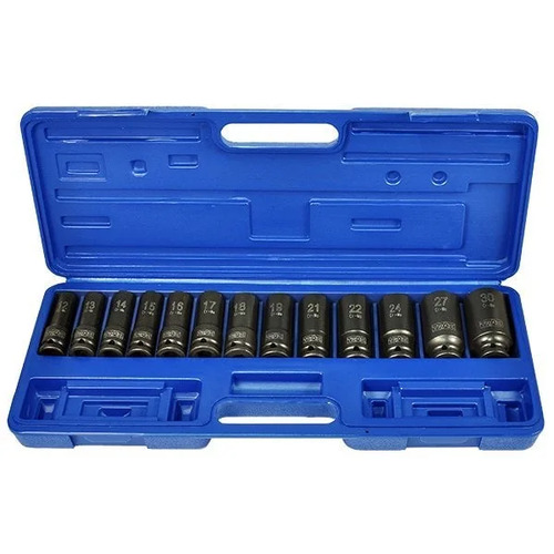 Trax AD-4014MB 1/2" Drive Deep Metric Impact Socket Set, 13Pc Set