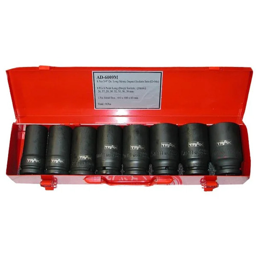 Trax AD-6009M 3/4" Drive 6PT Deep Metric Impact Socket Set, 8Pc Set