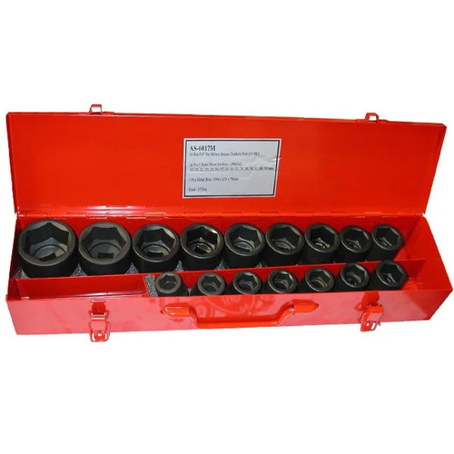 Trax AS-6017M 3/4" Drive 6PT Metric Impact Socket Set, 17Pc Set