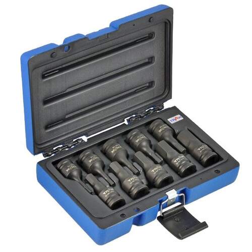 Trax ARX-IBS40010HM 1/2" Drive Metric Impact Hex Socket Bit Set 10Pc