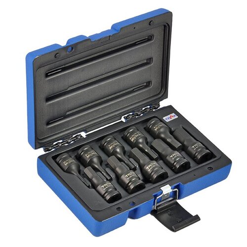 Trax ARX-IBS40010HS 1/2" Drive SAE Impact Hex Socket Bit Set, 10Pc Set