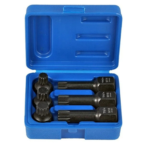 Trax ARX-SP612 1/2" Drive Spline Impact Socket Bit Set, 6Pc Set