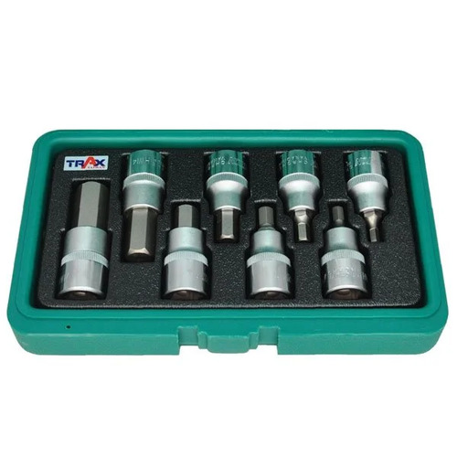 Trax ARX-SB4008HXB 1/2" Dr. Hex Socket Bit Set, 8Pc Set