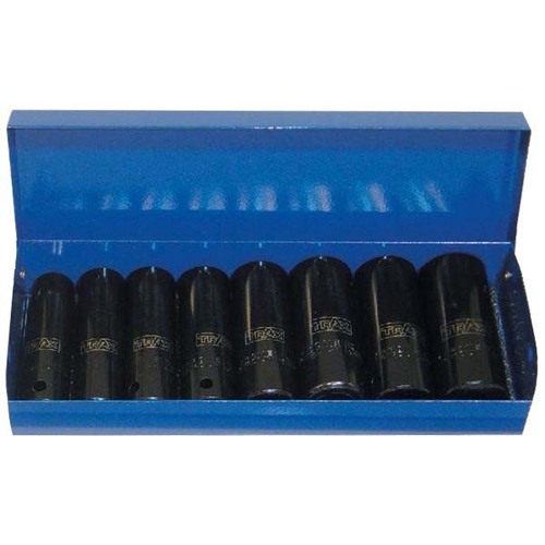 Trax AD-309MB 3/8" Dr.Long Metric Impact Socket Set, 8Pc Set