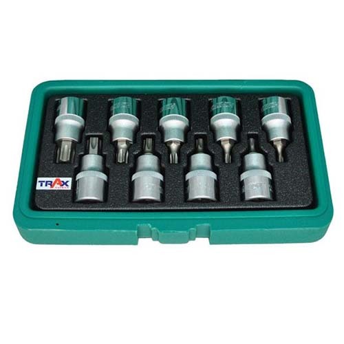 Trax 9Pcs 1/2" Dr. Tamperproof Torx Bit Set ARX-SB4009RB