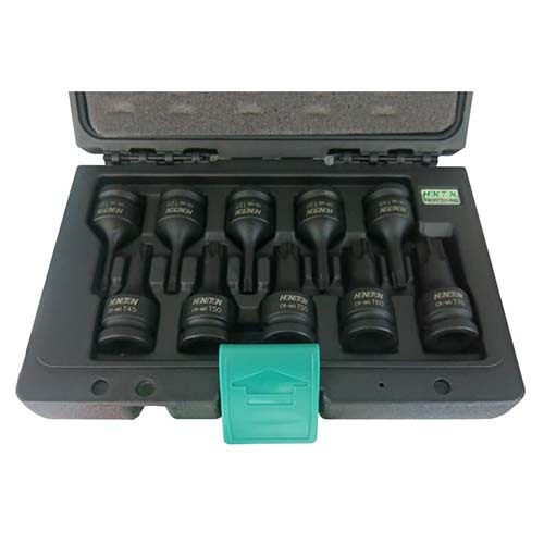 Trax 10 Pcs 1/2" Dr. Torx Impact Socket Bit Set H5-IBS40010T