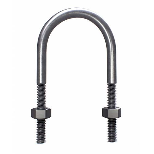 M10 x 21 x 65mm U Bolt Round Kit Mild Steel Hot Dip Galv  - Box of 50