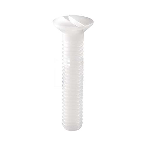 1/4 x 1/2" UNC Countersunk Slotted Machine Screw Nylon  - Box of 100