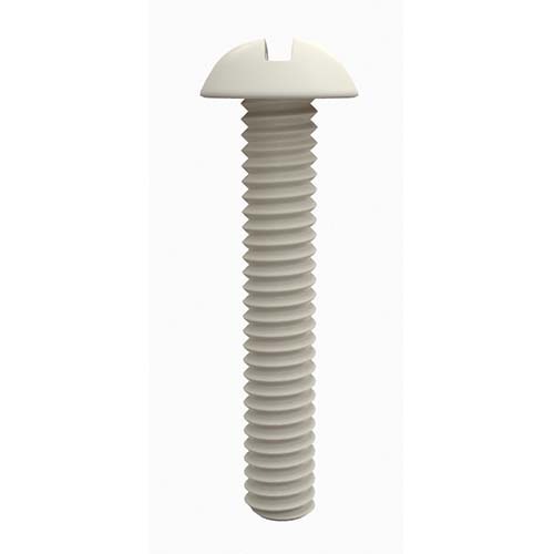 1/4 x 1/2" UNC Round Head Slotted Machine Screw Nylon  - Box of 100