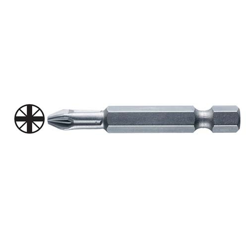 Wiha PH1 x 50mm Pozidrive Power Insert Bit 1/4" Hex With Torsion Zone