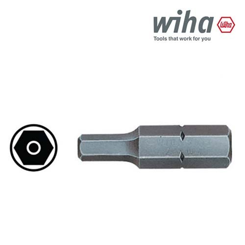 Wiha 2 x 25mm Hex Drive Security Insert Bit 1/4" Hex