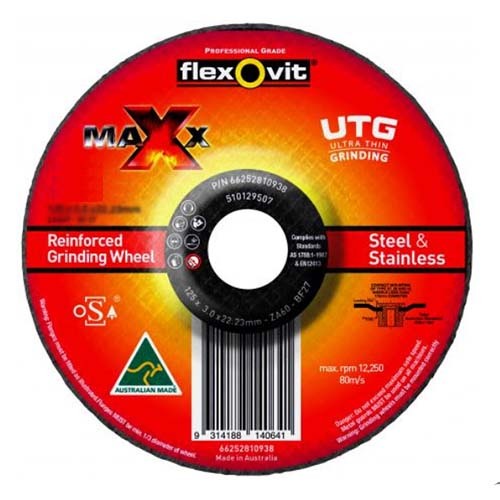 Flexovit Grinding Wheel Maxx Zirconia 125 x 7.0 x 22.23mm - Pack of 10