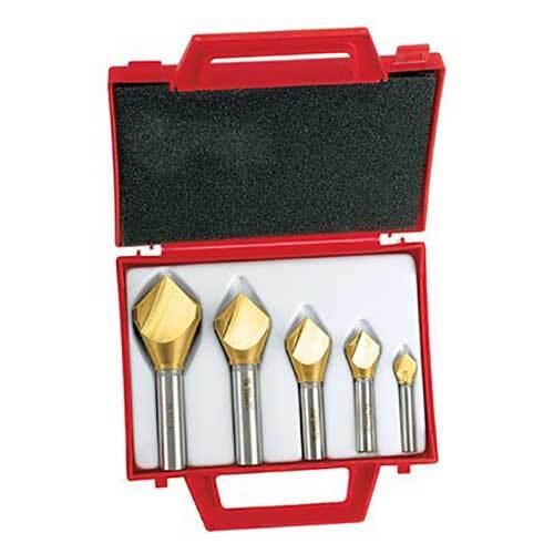 Bordo 3852-S 90° TiN Coated Single Flute Countersink Set 10-30mm, 5pcs