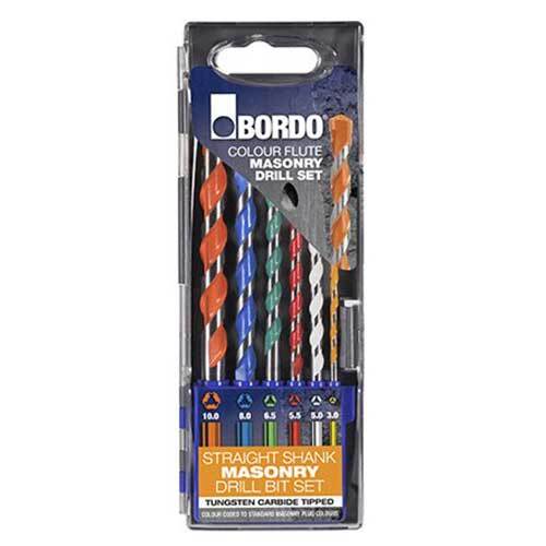 Bordo 2532-S1 3 - 10mm Colour Flute TCT Masonry Set, 6pieces
