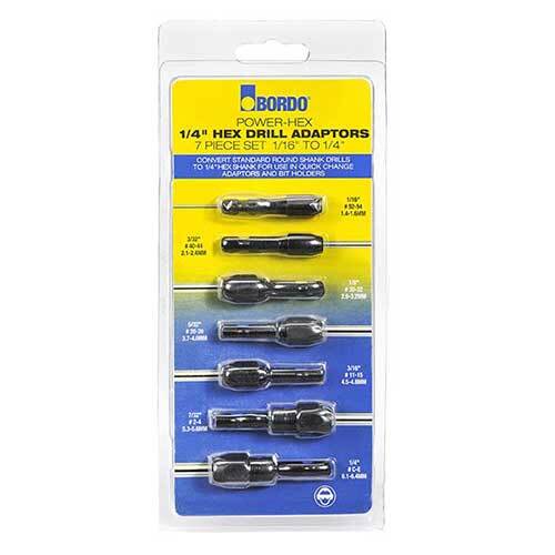 Bordo 2201-S1 Power-Hex Drill Adaptor Imperial Set, 7pieces