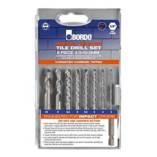Bordo 2750-S1 Tungsten Carbide Tipped Hex Shank Ceramic Tile Drill Set