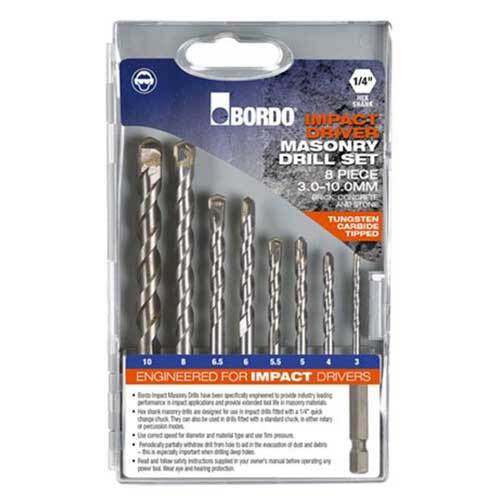 Bordo 2534-S1 Tungsten Carbide Tipped Hex Shank Masonry Drill Set