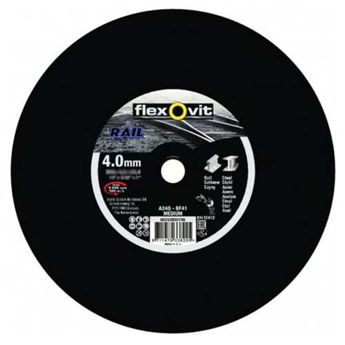 Flexovit Cut-Off Wheel Rail Soft Type 41 406 x  4.0 x  25.4 mm - Pack of 10