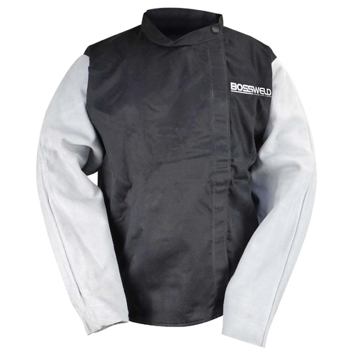 Bossweld FR-40 Jacket w/ Leather Sleeve Large