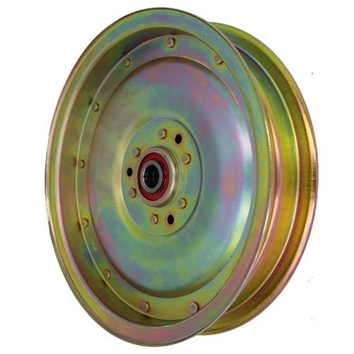 Aetna Idler Pulley Flat Flanged Zinc Yellow 8" OD x 5/8" ID x 1-1/2" Wide