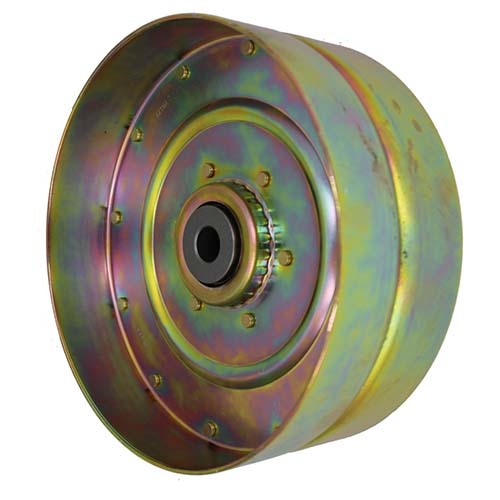 Aetna Idler Pulley Flat Non Flanged Zinc Yellow 8" OD x 5/8" ID x 3-1/4"