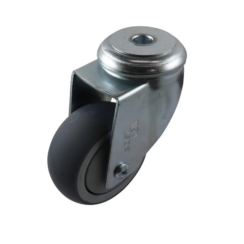 EasyRoll 75mm Grey Rubber Swivel Bolt Hole Castor G6 80 kg  G61AZ44K75