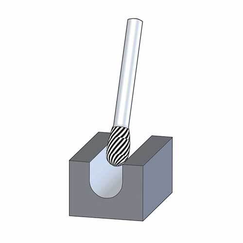 Pferd Tree Radius End Burr RBF Shank Non-Ferrous 12 x 25mm 26002823