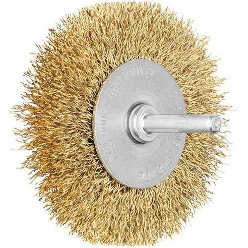 Pferd Shaft Mounted Wheel Brush Brass Crimped 80 x 15mm 43106002 - Pack of 10