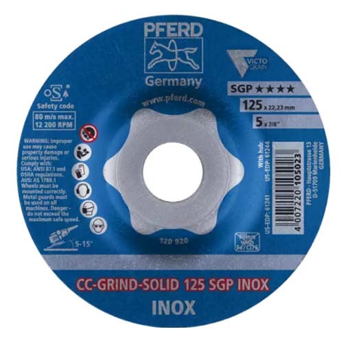 Pferd Grinding Disc Solid Inox 125mm 64189125 - Pack of 10