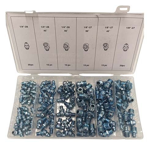 Workshop Buddy Grease Nipple Imperial Grab Kit (1/8"-27 - 1/4"-28), 110 Pieces