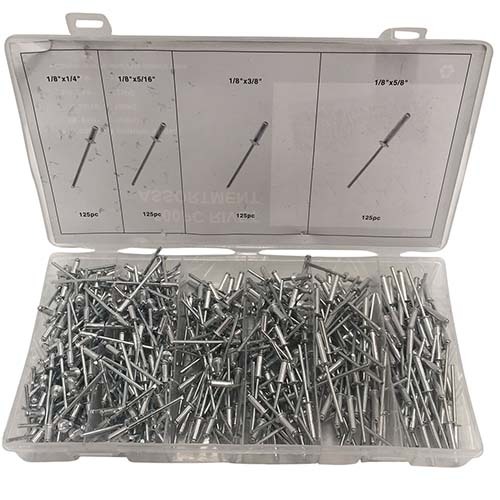 Workshop Buddy Rivet Grab Kit (1/8 x 1/4" - 1/8 x 5/8"), 500 Pieces