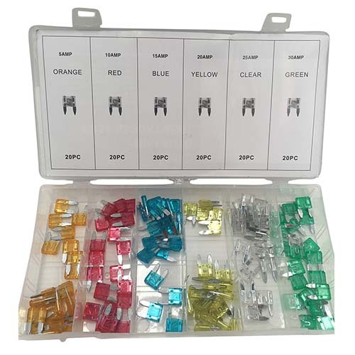 Workshop Buddy Fuses - Mini Car Fuse Grab Kit (5Amp - 30Amp), 120 Pieces