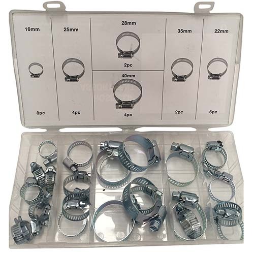 Workshop Buddy Hose Clamp Grab Kit (16mm - 40mm), 26 Pieces