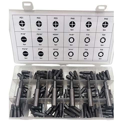Workshop Buddy Drill Bit Inserts Grab Kit (PZ1 - T30), 114 Pieces