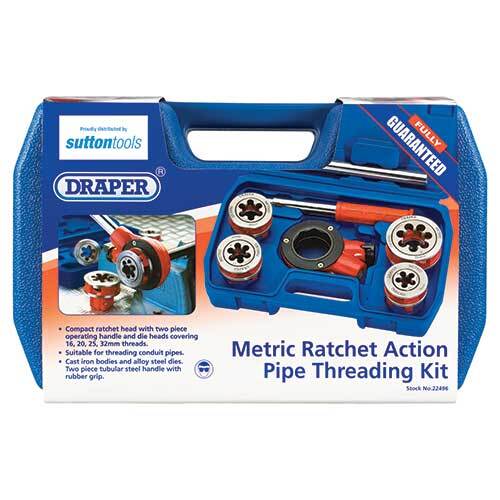 Draper Ratchet Action Pipe Threading Kit Metric M4550001