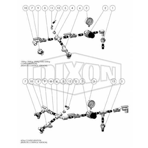 Dixon Anfo Loader Spare Part Sub Assembly Cross BSP Stainless Steel