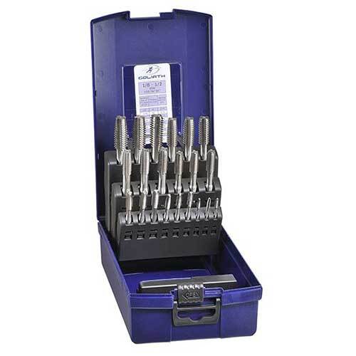 Goliath ETDS04 1/8" - 1/2" BSW Tap Set - HSS,