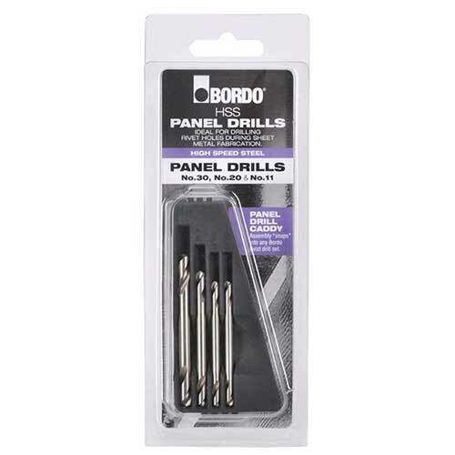 Bordo Double Ended Panel Drill Caddy Set - HSS Bright Finish