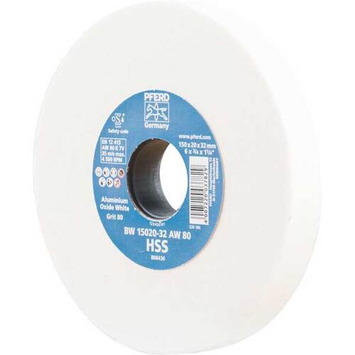 Pferd Bench Grinding Wheel Aluminium Oxide White HSS BW 150 x 20mm 60 Grit