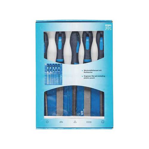 Pferd 11801531 File Set Roll Case 200 mm Bastard Cut, 5 piece