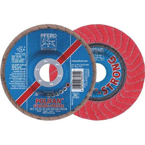 Pferd Polifan Flap Disc SGP Ceramic - Strong Freeze 125mm 36 Grit - Pack of 5