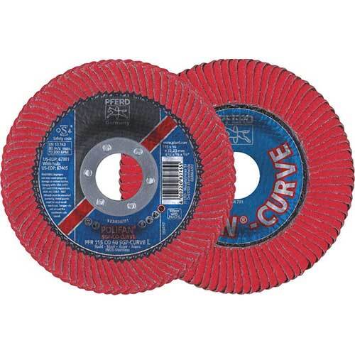 Pferd Polifan Flap Disc SGP Ceramic - Steel/Inox Curve L 115mm - Pack of 10