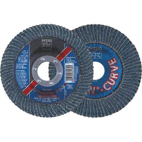 Pferd Polifan Flap Disc SGP Zirconia - Steel/Inox Curve L 115mm - Pack of 10