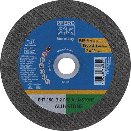 Pferd Flat Cut-Off Wheel GP - Alu + Stone 178mm 61826222 - Pack of 25