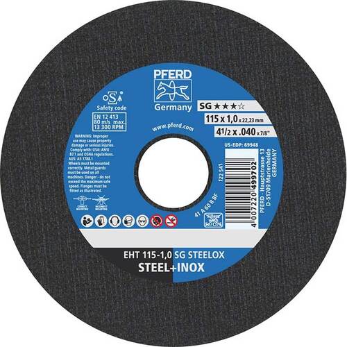 Pferd Flat Cut-Off Wheel Ultra Thin Premium - Steelox 115 x  1.0mm - Pack of 25