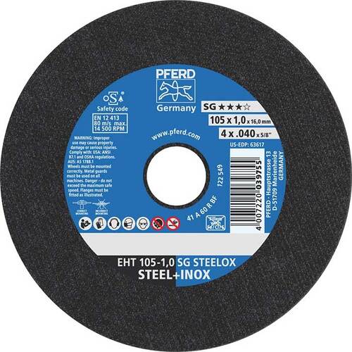 Pferd Flat Cut-Off Wheel Ultra Thin Premium - Inox 105 x 1.0mm - Pack of 25