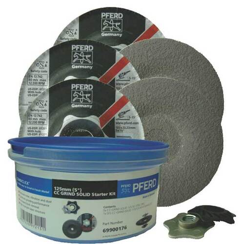 Pferd CC-Grind Starter Pack with reusable container 125mm (5"), 6 pieces